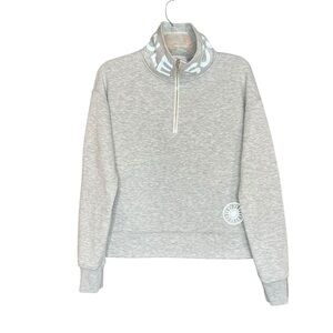 Soulcycle Light Gray 1/4 Zip Funnel Neck Athletic Sweatshirt Women's Size XS